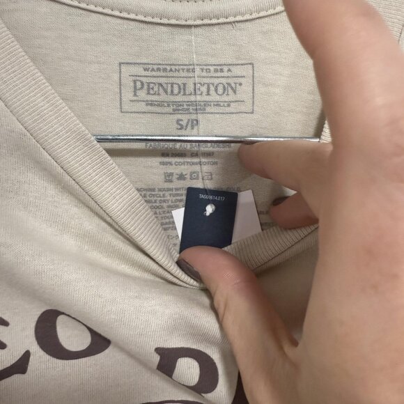 Pendleton Shirt Mens Small Beige Rodeo Ready Graphic Western Cowboy 1863 Tee - Picture 5 of 9
